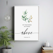 Colossians 3:2 'Set Your Minds on Things Above' Bible Verse Wall Art - Inspirational Scripture Decor for Christian Homes