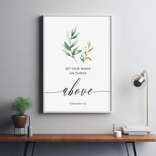 Colossians 3:2 'Set Your Minds on Things Above' Bible Verse Wall Art - Inspirational Scripture Decor for Christian Homes