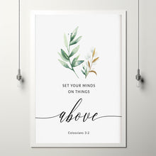 Colossians 3:2 'Set Your Minds on Things Above' Bible Verse Wall Art - Inspirational Scripture Decor for Christian Homes