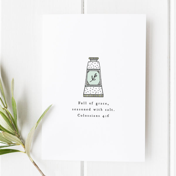 Colossians 46 - Full of Grace - Seasoned With Salt - Scripture Art - Bible verse print - Bible verse Gifts - Christian Gifts 1593895281