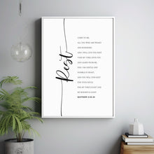 Come to me, I Will Give You Rest Print, Matthew 1128-30, Printable Bible Verse, Scripture Wall Art Decor for Christian Home
