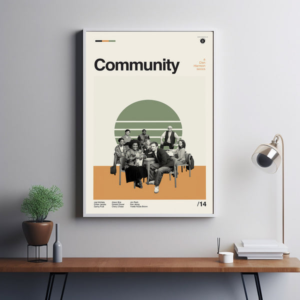 Community Movie Poster, Community Movie, Dan Harmon Film, Retro Movie, Retro Modern, Movie Print, High Quality, Wall Decor, Aesthetic Poster