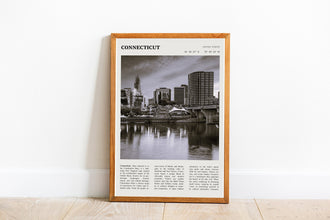 Connecticut State Wall Art Poster Poster Connecticut  Black White Poster  Poster  Art Gift 1681302112