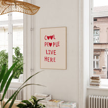 Cool People Live Here Print Minimalist Heart Poster Aesthetic Home Decor Girly Modern Wall Art Trendy Quote Print  Wall Art 1 Print 1533737837