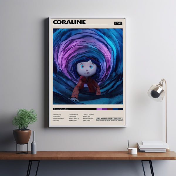 Coraline Cartoon Movie Poster, Coraline Movie, Keith David Film, Retro Movie, Retro Modern, Movie Print, High Quality, Aesthetic Poster
