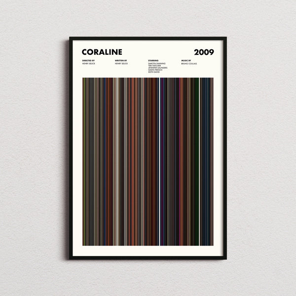 Coraline Movie Barcode Print, Coraline Print, Coraline Movie Poster, Coraline Wall Art 1685872819