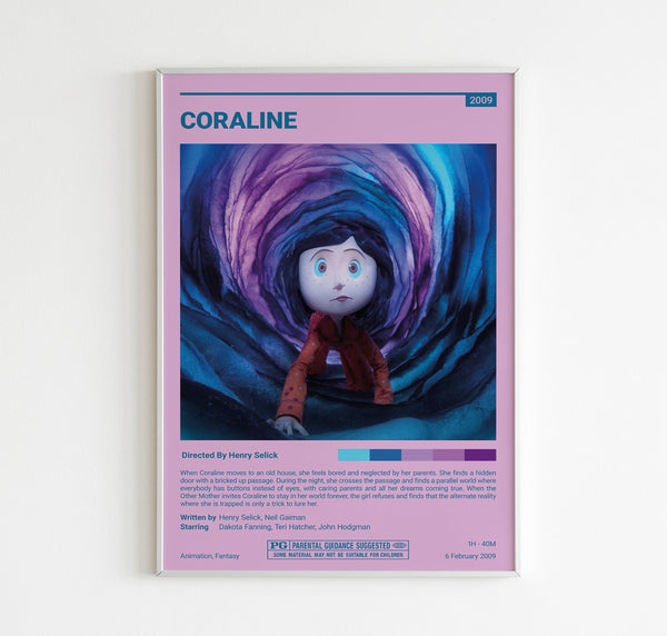 Coraline Movie poster  Coraline Poster  Henry Selick  Vintage Retro Art Print  Wall Art Print  Gift idea  Minimalist Movie Poster 1612680891 - 1