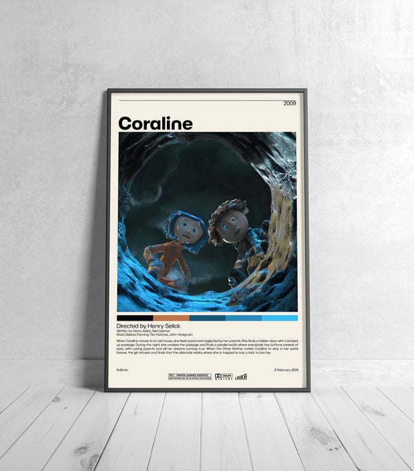 Coraline Poster  Henry Selick, Coraline Minimalist Movie Poster, Vintage Retro Art Print, Custom Poster, Wall Art Print, Home Decor 1034924458