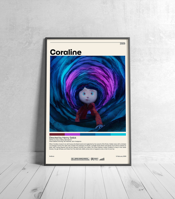 Coraline Poster  Henry Selick, Coraline Minimalist Movie Poster, Vintage Retro Art Print, Custom Poster, Wall Art Print, Home Decor 1048880251