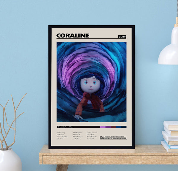 Coraline Poster, Coraline Movie Poster, Henry Selick, Retro Poster, Minimalist Art, Vintage Poster, Midcentury Art, Modern Art, Wall Decor 1731042055