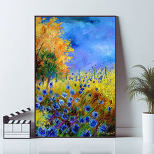 Cornflowers And Orange Trees Poster, Wall Art Prints, Canvas Material Gift, High quality Canvas art print, Home Decor, Keepsake 1666607029
