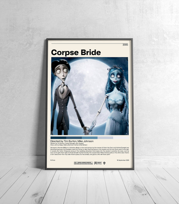 Corpse Bride Poster  Tim Burton, Minimalist Movie Poster, Vintage Retro Art Print, Custom Poster, Wall Art Print, Home Decor 1203146561