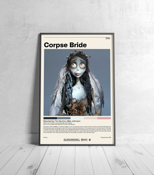 Corpse Bride Poster  Tim Burton, Minimalist Movie Poster, Vintage Retro Art Print, Custom Poster, Wall Art Print, Home Decor 1189195274