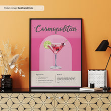 Cosmopolitan Recipe Poster  Classic Cocktail Recipes Poster  Cocktail Print  Cocktail Posters  Bar Cart Wall Art  Cosmopolitan Poster 1668389640