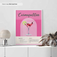 Cosmopolitan Recipe Poster  Classic Cocktail Recipes Poster  Cocktail Print  Cocktail Posters  Bar Cart Wall Art  Cosmopolitan Poster 1668389640