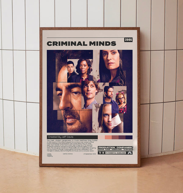 Criminal Minds Poster, Jeff Davis, Minimalist Tv Series, Vintage Retro Art Print