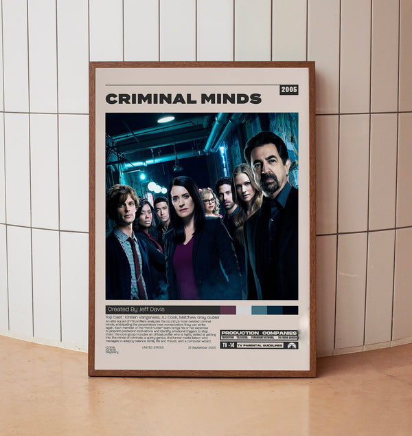 Criminal Minds Poster, Jeff Davis, Minimalist Tv Series, Vintage Retro Art Print 1