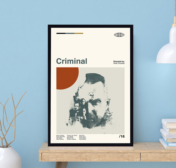 Criminal Movie Poster, Ariel Vromen, Retro Movie Poster, Minimalist Art, Vintage Poster, Modern Art, Wall Decor, Home Decor 1700867517