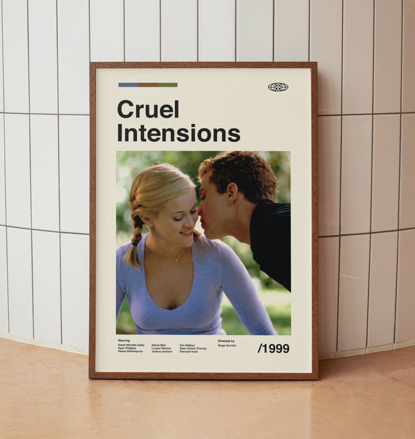 Cruel Intensions Vintage Movie Poster - Reese Witherspoon - Minimalist Midcentury Wall Art Print 1577872490