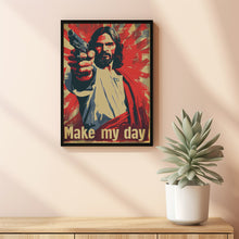 Jesus Make My Day Poster, Wall Art Gift Trendy Living Room Home Decor Framed Canvas Christian Nursery Decor