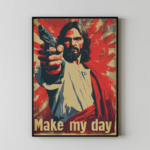 Jesus Make My Day Poster, Wall Art Gift Trendy Living Room Home Decor Framed Canvas Christian Nursery Decor