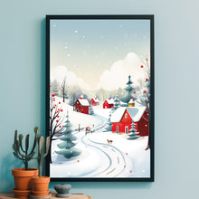 Winter Village Poster | Enchanting Snow Hamlet Print | Magical Winter Wonderland Wall Art | Festive Holiday Decor for Home