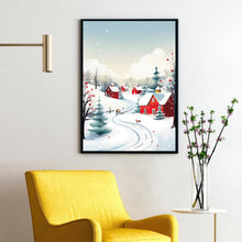 Winter Village Poster | Enchanting Snow Hamlet Print | Magical Winter Wonderland Wall Art | Festive Holiday Decor for Home