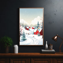 Winter Village Poster | Enchanting Snow Hamlet Print | Magical Winter Wonderland Wall Art | Festive Holiday Decor for Home