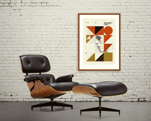 DAVID BOWIE - London, Rainbow Theatre, 20 x 28 inch Art Print, Mid-Century Modern Poster, Gold, Vintage 203652281