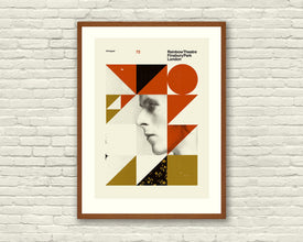 DAVID BOWIE - London, Rainbow Theatre, 20 x 28 inch Art Print, Mid-Century Modern Poster, Gold, Vintage 203652281