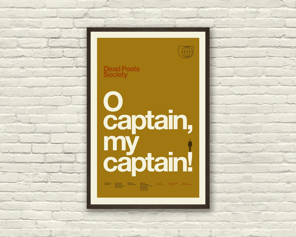 DEAD POETS SOCIETY Movie Poster, Robin Williams, O captain my captain, Art Print - Minimalist, Helvetica, Mid-Century Modern, Swiss 860708148