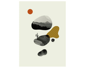 DONNIE DARKO - Poster, 20 x 28 Lithograph Art Print, MidCentury Modern, Collage, Shapes, red-orange, Gold, Nature, Hipster, London 552035825