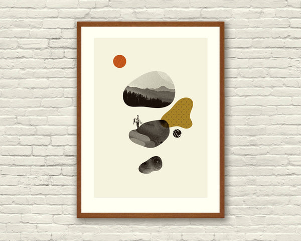 DONNIE DARKO - Poster, 20 x 28 Lithograph Art Print, MidCentury Modern, Collage, Shapes, red-orange, Gold, Nature, Hipster, London 552035825