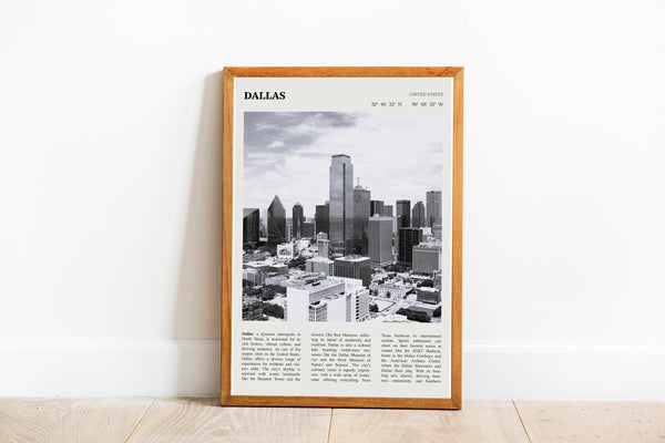Dallas Texas Wall Art Poster Poster  Dallas Texas Black White Poster  Poster  Art Gift 1680715894
