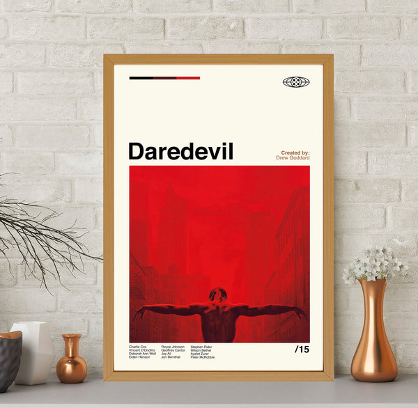 Daredevil Poster, Daredevil Print, Daredevil Art, Minimalist Art, Vintage Poster, Modern Art, Midcentury Art, Retro Poster, Wall Decor