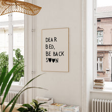 Dear Bed Be Back Soon Print Minimalist Heart Poster Trendy Bedroom Decor Cute Quote Art Aesthetic Apartment Wall Art  Wall Art 1508136860