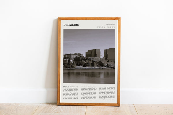 Delaware State Wall Art Poster Poster Delaware State  Black White Poster  Poster  Art Gift 1681301556
