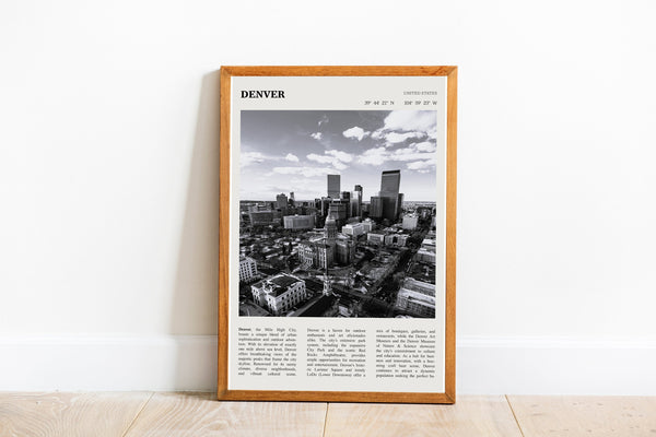 Denver Colorado Wall Art Poster Poster Denver Colorado  Black White Poster  Poster  Art Gift 1694760041
