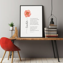 Deuteronomy 3223 Sunday School Teacher Appreciation Gift Poster Watercolor Flower Bible Verse Wall Art, Let My Teaching Fall Like Rain