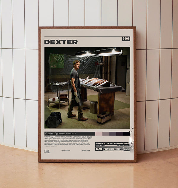 Dexter Poster, James Manos Jr., Minimalist Tv Series, Vintage Retro Art