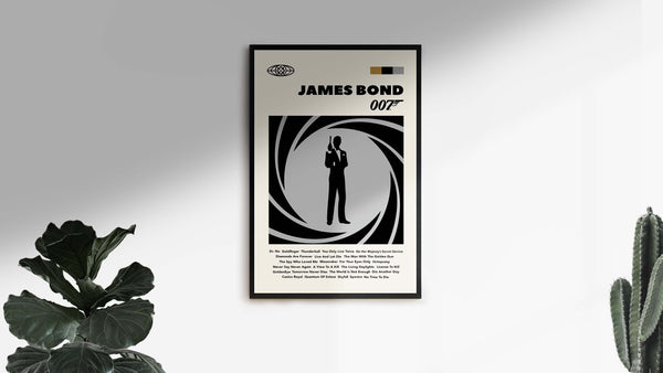 Wall Art Mid-Century James Bond Poster, Birthday, Wall Print, Spy Movie, Fathers Day, Retro Wall Decor, Gift, Wall Art Print 1162155905