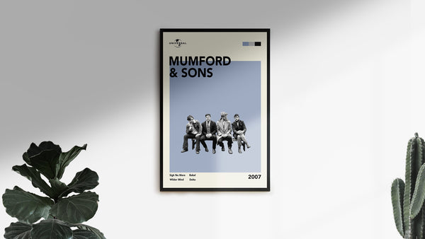 Wall Art Midcentury Mumford & Sons Poster Gift, Music Print, Birthday, Wall Print, Fathers Day, Retro Wall Decor 1139334051