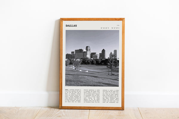 Dallas  Wall Art Poster Black White Dallas State Poster  Poster  Art Gift 1628661582
