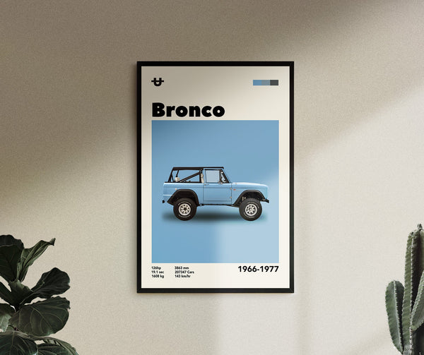 Wall Art Mid-Century Ford Bronco Inspired Poster, gift, Car Print, Birthday, Wall Print, Retro Wall Decor, Gift 1566275984