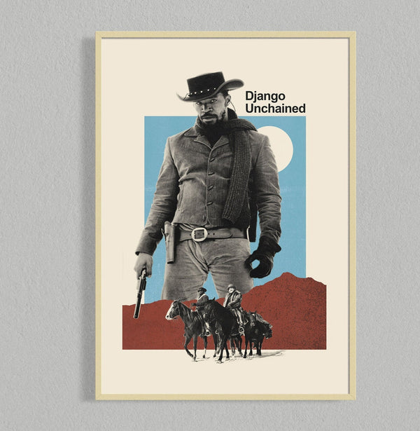 Django Unchained Mid Century Movie Poster  Film Posters  Minimalist Movie Poster    Wall Art Poster 1305120615
