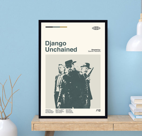 Django Unchained Poster, Quentin Tarantino, Wall Art Print, Minimalist Movie, Modern Vintage, Minimalist Poster, Vintage Poster, Mom Gifts 1687229854