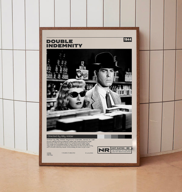Double Indemnity Poster, Billy Wilder, Minimalist Movie Poster, Vintage Retro Art Movie Poster