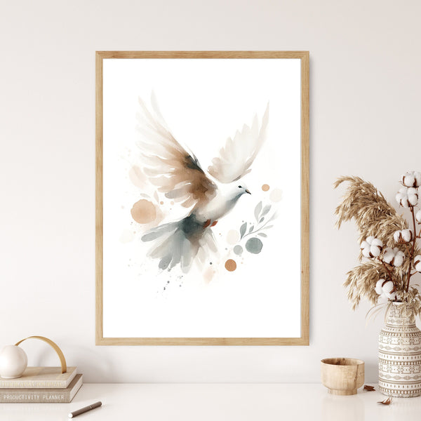 Dove Holy Spirit Peace Canvas Wall Art Poster Modern Bible Art Birthday Gift Watercolor Boho Christian Print Living Room Home Easter Print 1657065119