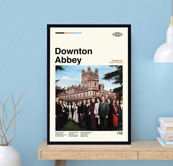 Downton Abbey Tv Series Poster, Julian Fellowes, Retro Poster, Minimalist Art, Vintage Poster, Midcentury Art, Wall Decor, Dad Gifts 1717455936