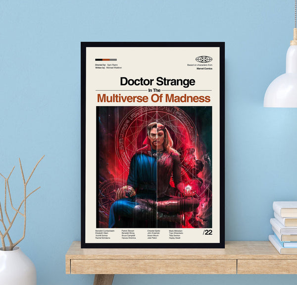 Dr Strange In The Multiverse Of Madness Poster, Sam Raimi, Midcentury Art, Minimalist Art, Movie Poster, Vintage Poster, Wall Art 1731649261